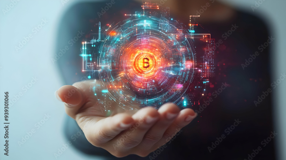 3d Flat icon as Hand with Holographic Financial Report and Pie Chart concept as A photo featuring a hand displaying a holographic financial report and a pie chart. The hand is positioned towards the c 3d Flat icon as Hand with Holographic Financial Report and Pie Chart concept as A photo featuring a hand displaying a holographic financial report and a pie chart. The hand is positioned towards the c
