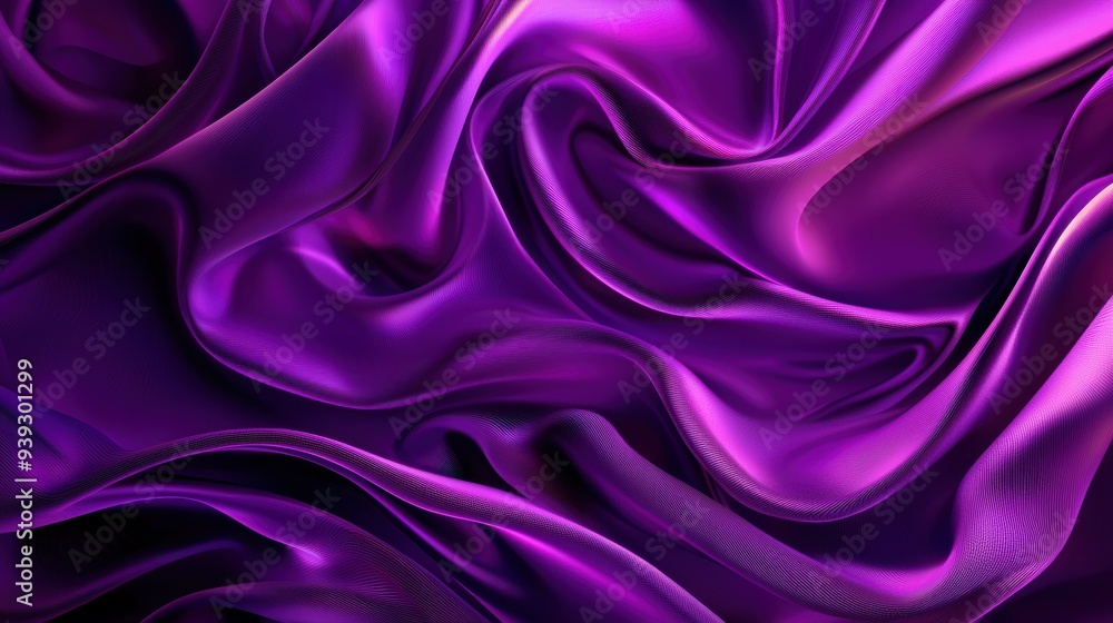 Fototapeta premium Close-Up of Luxurious Purple Silk Fabric with Elegant Folds and Soft Sheen