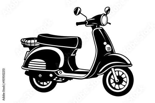 scooter motorbike silhouette Vector illustration white background