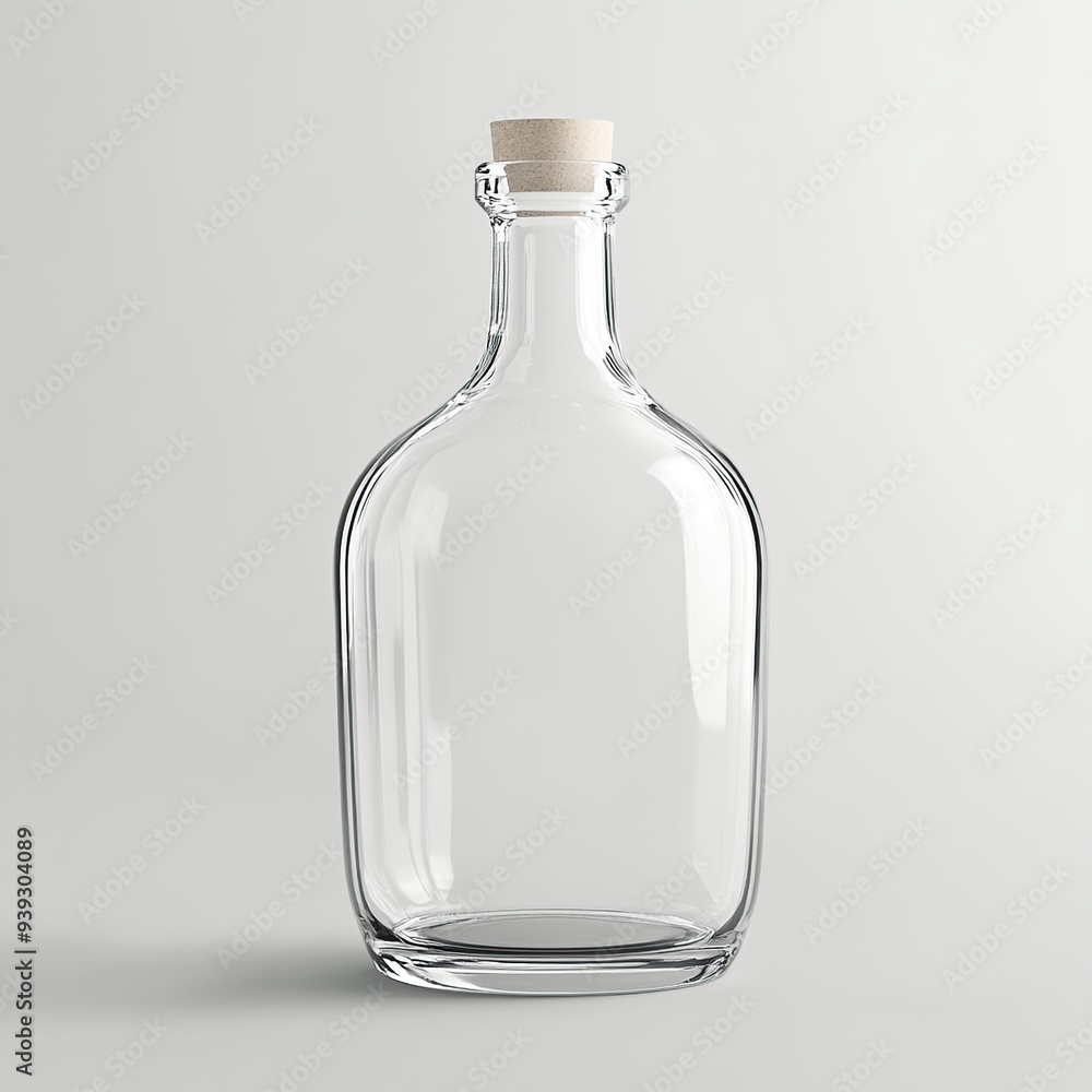 Empty glass bottle with cork stopper on white background. Empty glass bottle with cork stopper on white background.