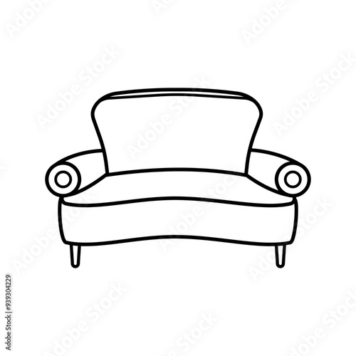 Minimalist Sofa Line Art Icon
