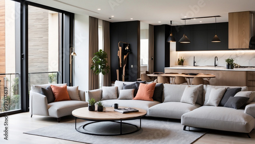 Modern apartment interior showcasing sleek design and contemporary style