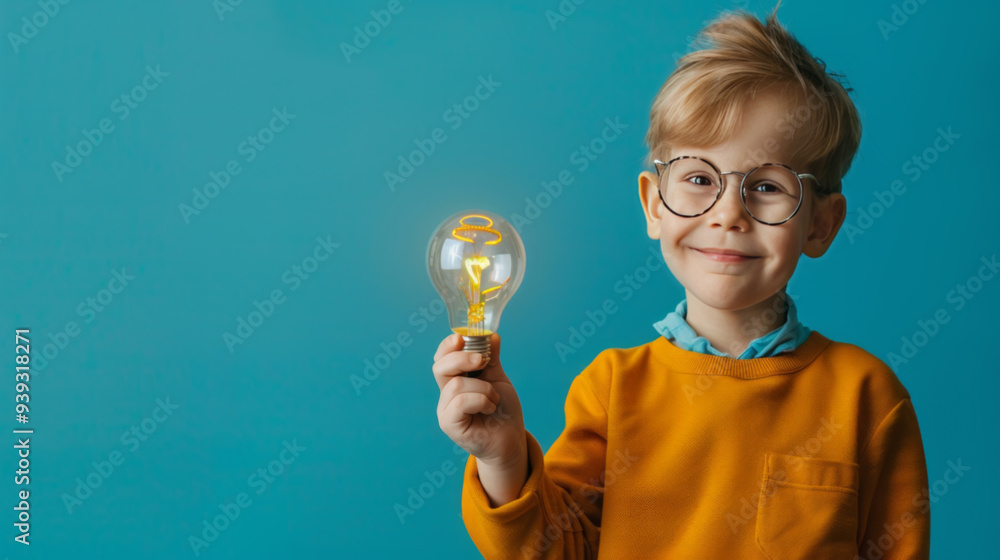 Curious Child Holding Light Bulb Curious Child Holding Light Bulb