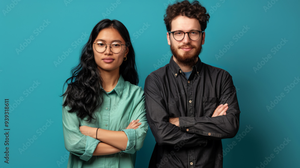 Young Diverse Business Colleagues Smiling Young Diverse Business Colleagues Smiling