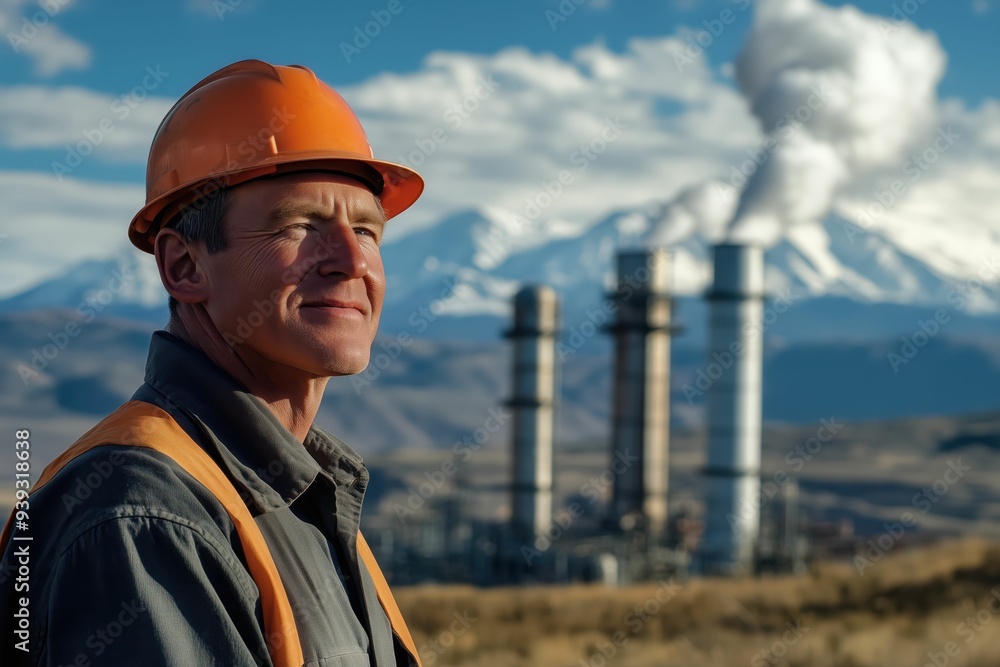 Industrial Worker at Power Plant Industrial Worker at Power Plant