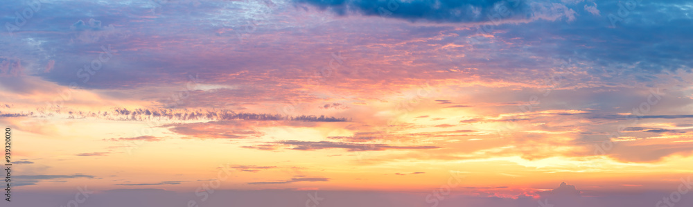 Ave sky - Panorama of Sunset Sunrise Sundown Sky with colorful clouds
