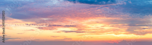 Obraz na płótnie Ave sky - Panorama of Sunset Sunrise Sundown Sky with colorful clouds w salonie