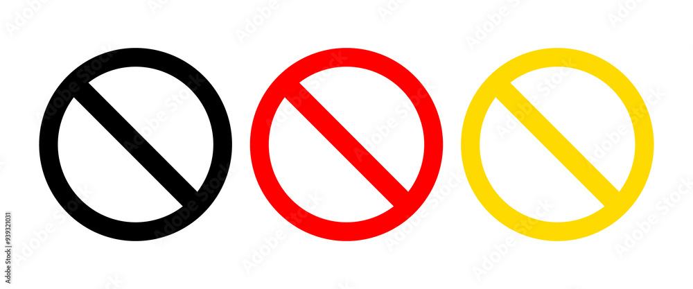 No Sign, isolated on white background, vector illustration. No Sign, isolated on white background, vector illustration.