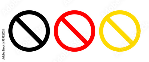 No Sign, isolated on white background, vector illustration.