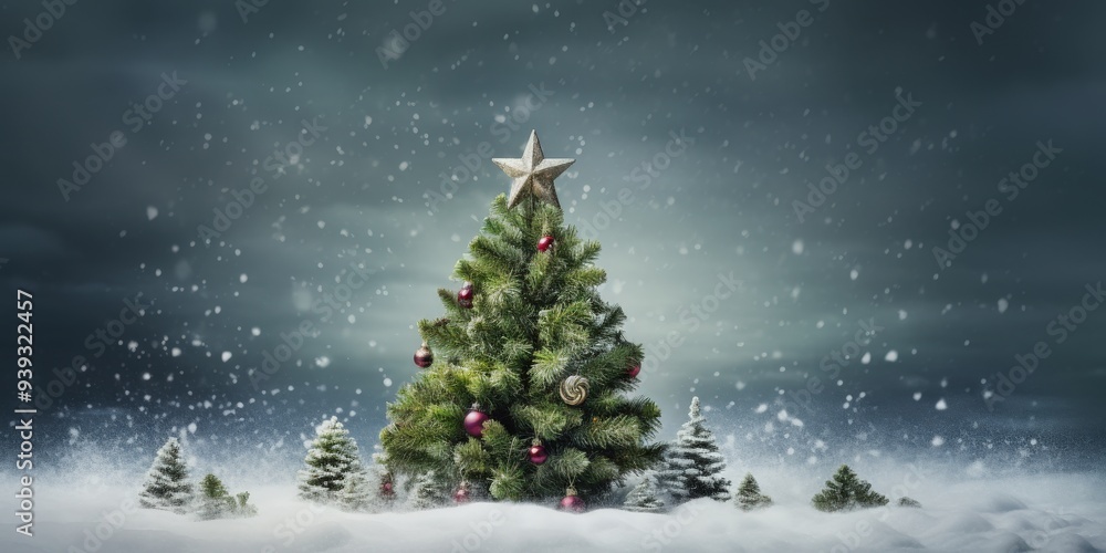 Christmas Tree in a Snowy Landscape Christmas Tree in a Snowy Landscape