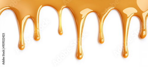 Seamless Horizontal syrup boarder isolated on transparent PNG background