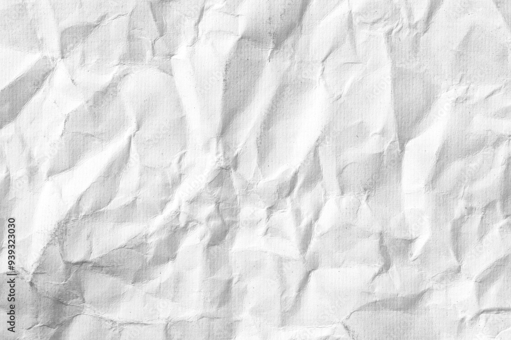 Fototapeta premium Crumpled white paper texture background.