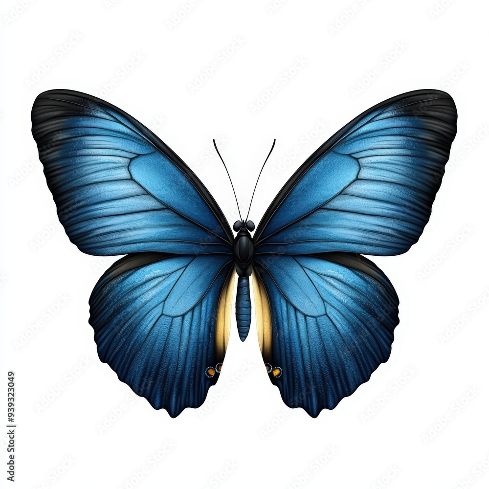 Close-up of a vibrant blue butterfly with intricate wings, showcasing stunning details and natural beauty. Close-up of a vibrant blue butterfly with intricate wings, showcasing stunning details and natural beauty.