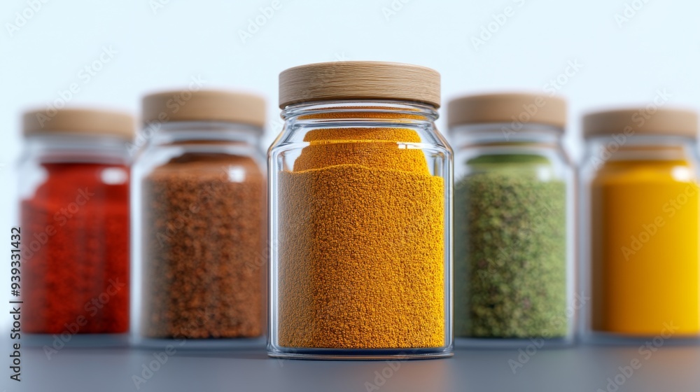 Turmeric Spice in Glass Jar Turmeric Spice in Glass Jar