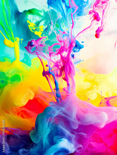 Vivid Background Splash of Diverse Paint Colors