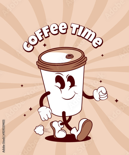 coffee break time. vector illustration with coffee cup and coffee.