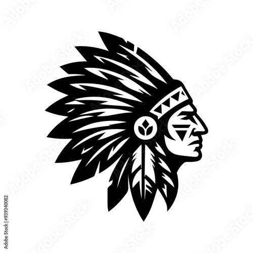 apache warrior face indian ethnic logo