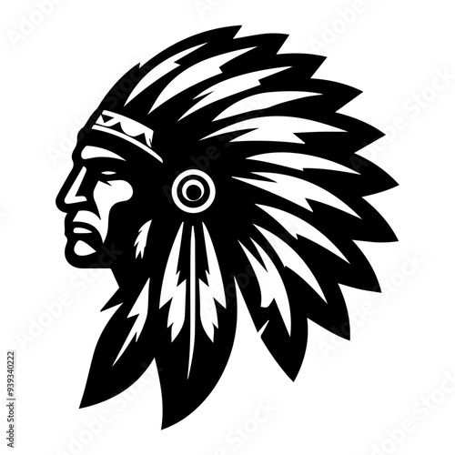 apache warrior face indian ethnic logo