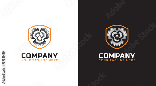 Drilling bit vector logo. Drill logo icon. Boring machine logo design