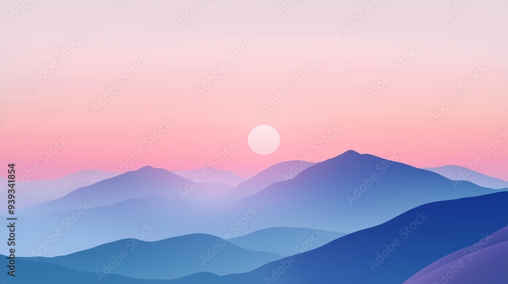 Serene Mountain Sunset. Serene Mountain Sunset.