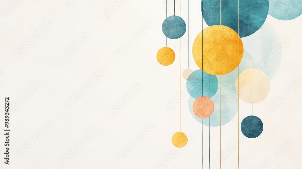 Fototapeta premium Harmonious Minimalism in Abstract Circles and Lines