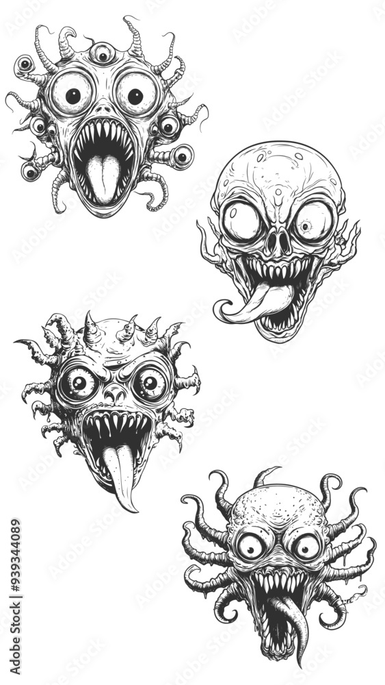 Obraz premium Monstrous Aliens Set