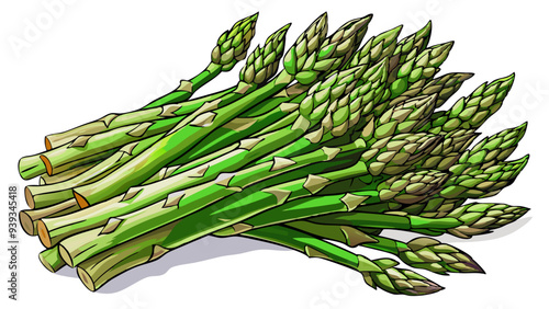 bunch of asparagus, asparagus vector, illustration of asparagus isolated on white background
