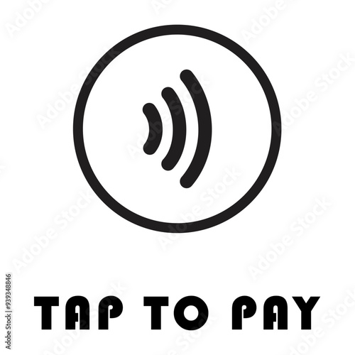 NFC contactless wireless payment  logo. Nfc credit card payment. Vector 