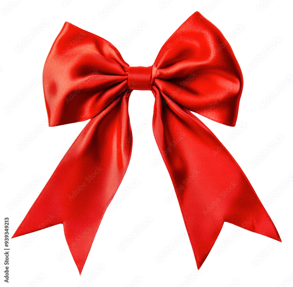 PNG Bright red satin bow for festive occasions PNG Bright red satin bow for festive occasions