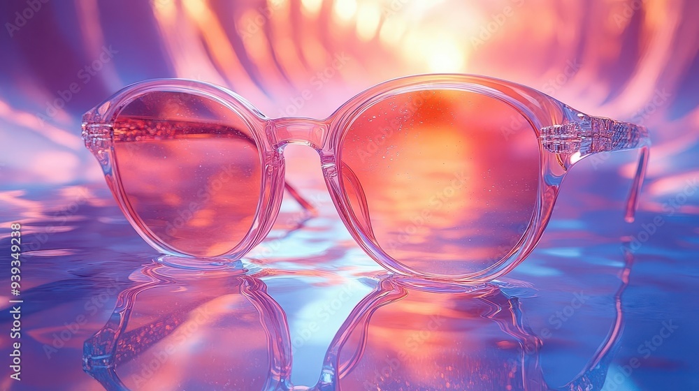 avantgarde eyewear floating in surreal colorful space abstract shapes and reflections create a dreamlike fashionforward composition avantgarde eyewear floating in surreal colorful space abstract shapes and reflections create a dreamlike fashionforward composition