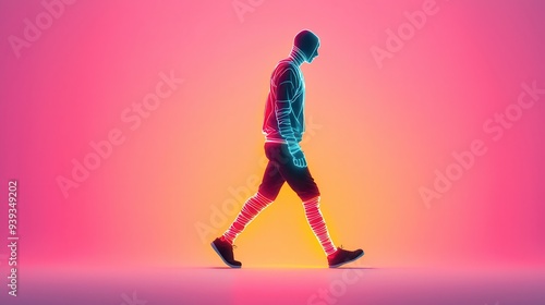 Neon Man Walking.