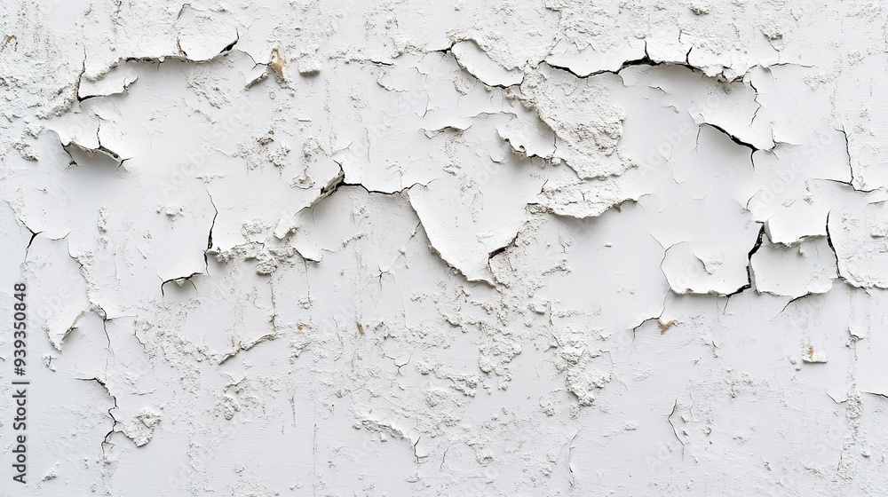 Fototapeta premium Broken hole white wall texture background fracture