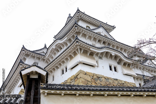 the himeji white castle is famous and beautiful in japan