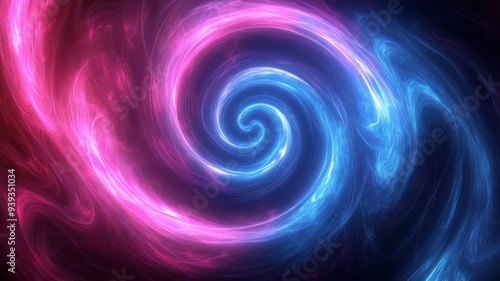 Neon Spiral Infinity: Abstract Art in 169 Aspect Ratio