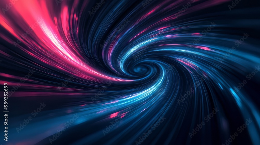 Abstract Swirling Light Trails: High Contrast, Artistic Exploration Abstract Swirling Light Trails: High Contrast, Artistic Exploration