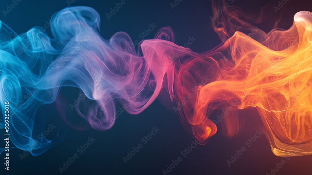 Obraz premium Swirling Smoke with Gradient Transitions: Abstract Motion Background