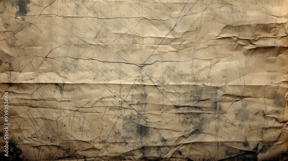 Fototapeta premium Dark Grunge Poster Texture with Aged, Crumpled, and Distressed Details