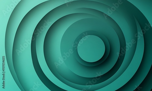 Wallpaper Mural Design with Gradient from Green to Turquoise, Balanced Circular Elements Torontodigital.ca