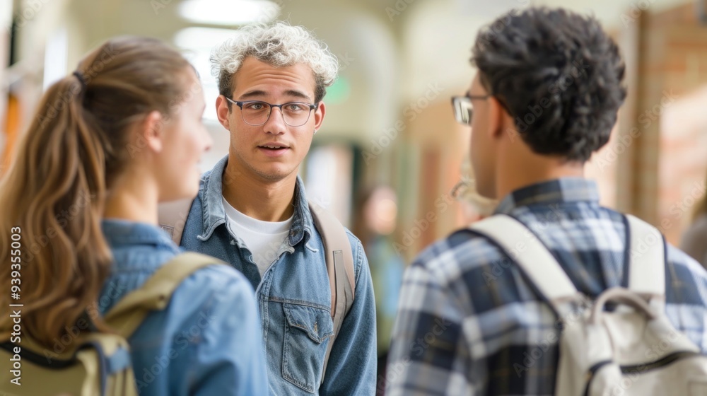 A college student talking to a professor after class A college student talking to a professor after class