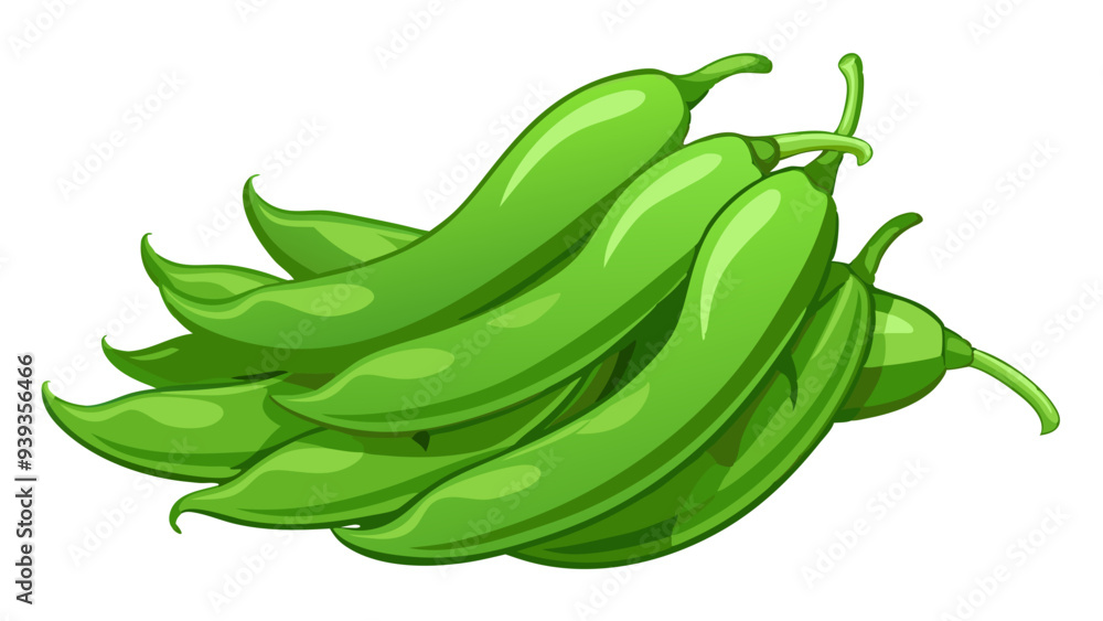 green bean vector, illustration of green bean isolated on white background green bean vector, illustration of green bean isolated on white background