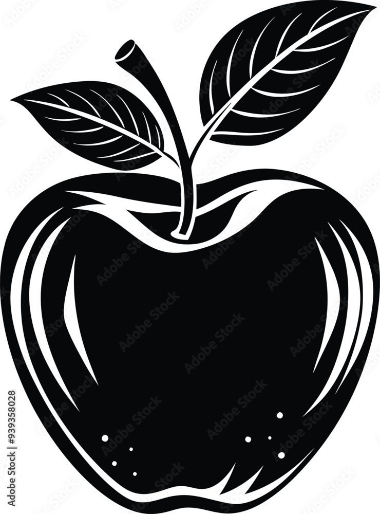 apple fruit silhouette illustration black and white apple fruit silhouette illustration black and white