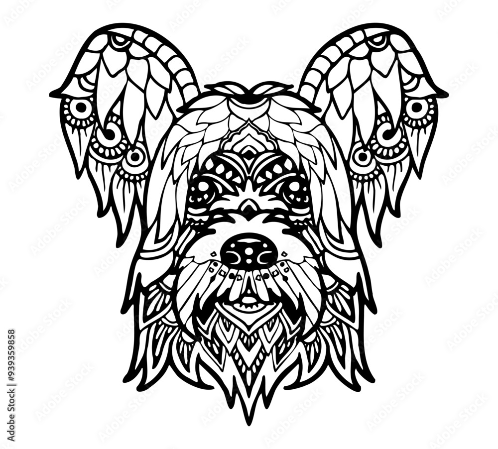 Obraz premium Skye Terrier Mandala Tattoo