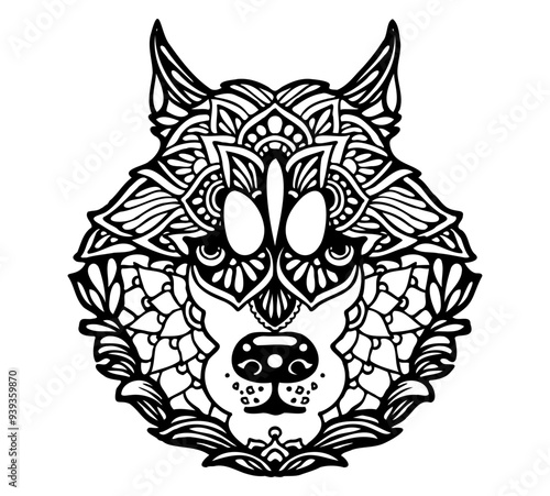 Siberian Husky Mandala Tattoo	