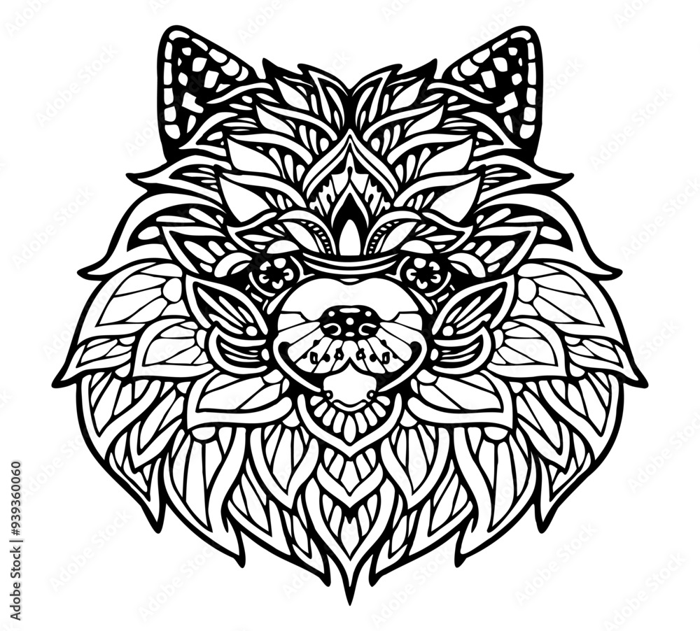 Fototapeta premium Pomeranian Mandala Tattoo 