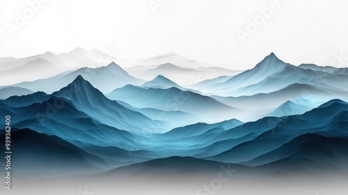 Serene Mountain Landscape with Misty Peaks