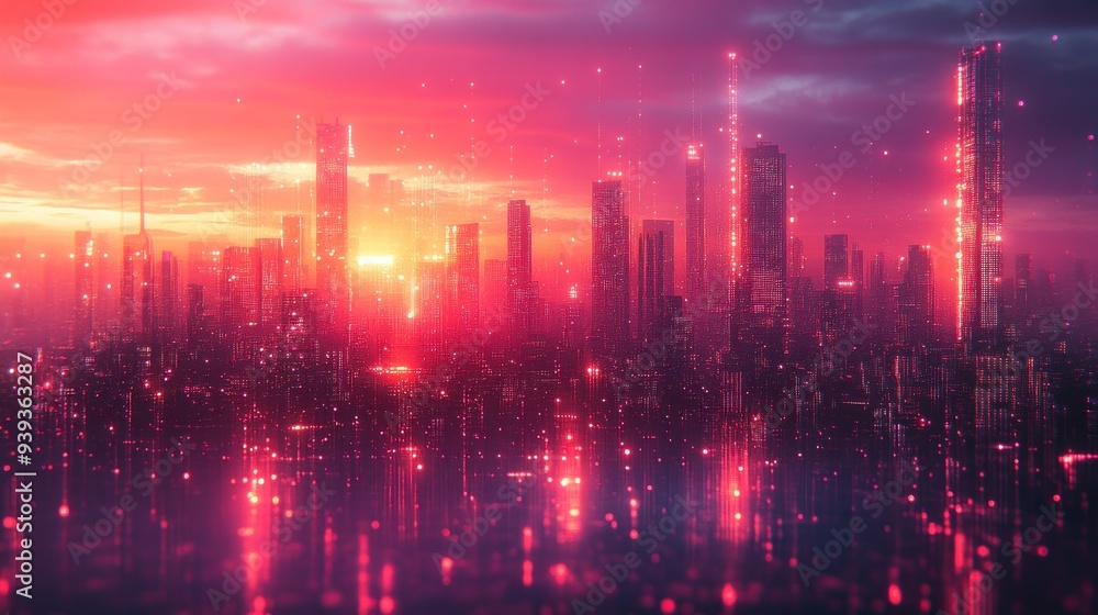 Futuristic Cityscape at Sunset Futuristic Cityscape at Sunset
