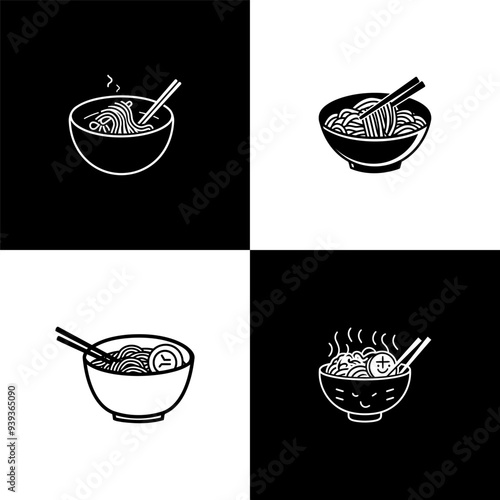 Set of Ramen Logo Design Vector