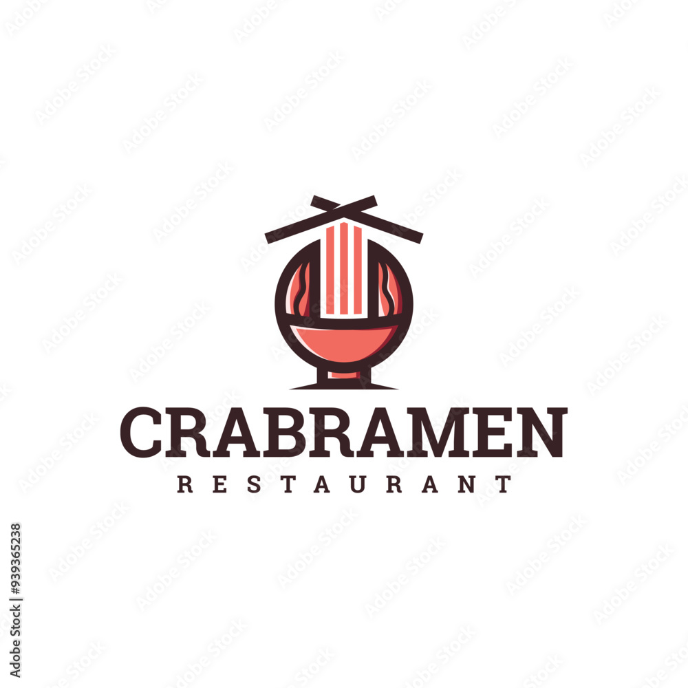crab noodles logo vector crab noodles logo vector