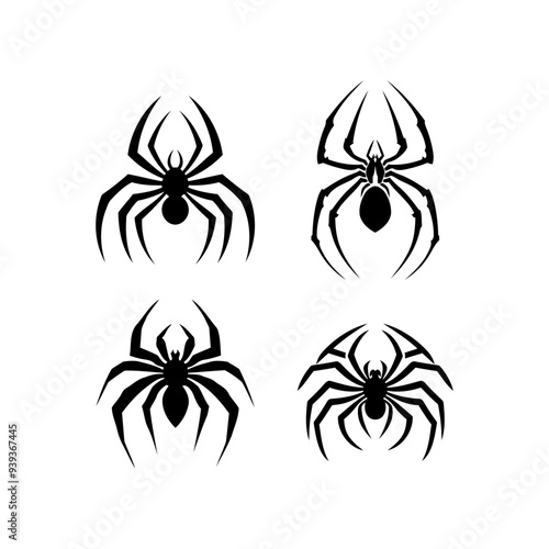 Set of Spider Logo Design Vector