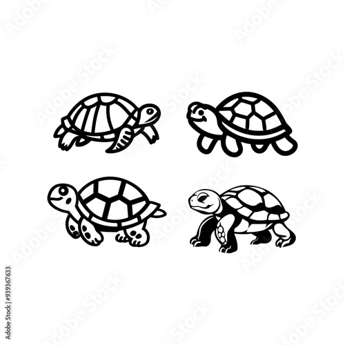 Set of Turtle Logo Design Vector